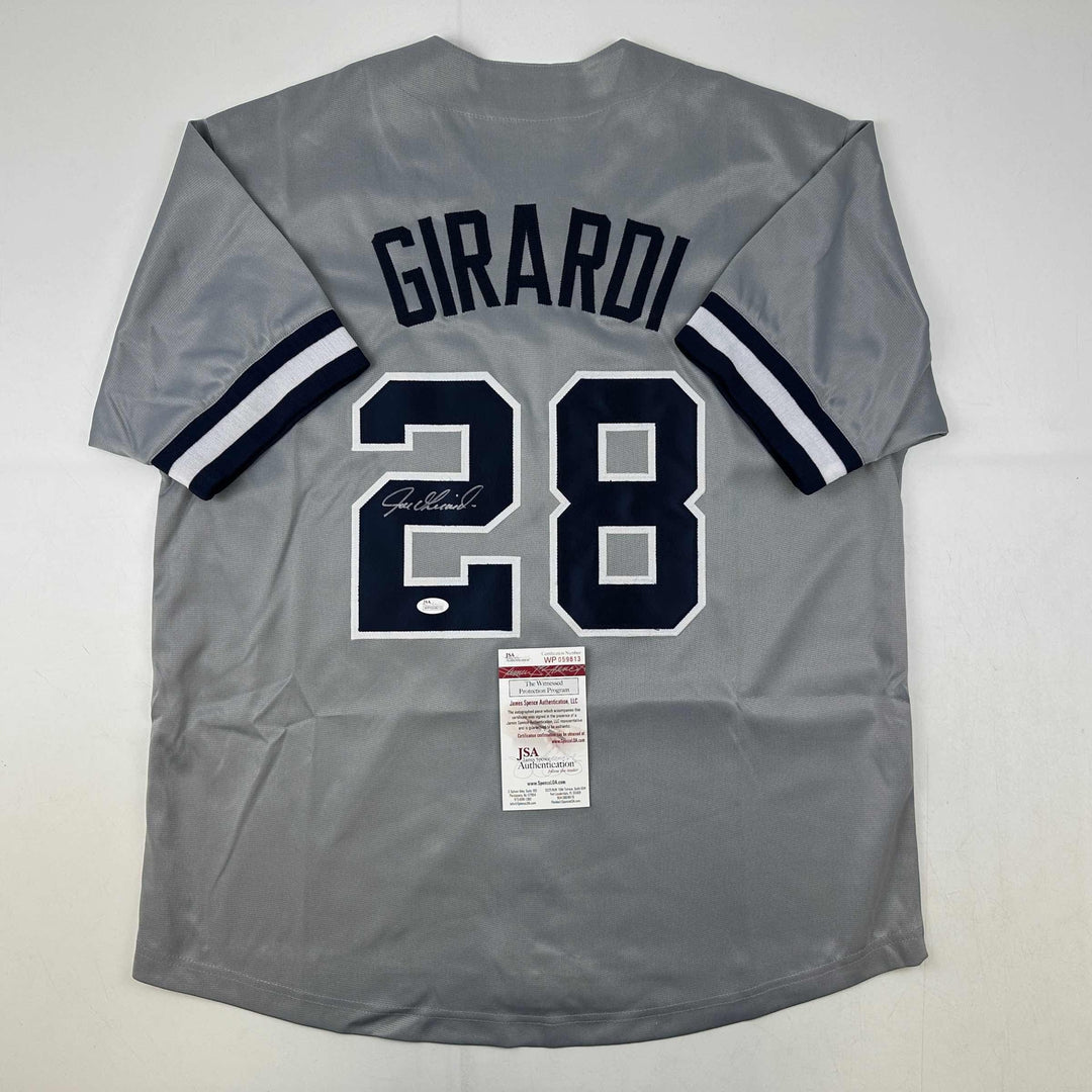 Autographed/Signed Joe Girardi New York Grey Baseball Jersey JSA COA