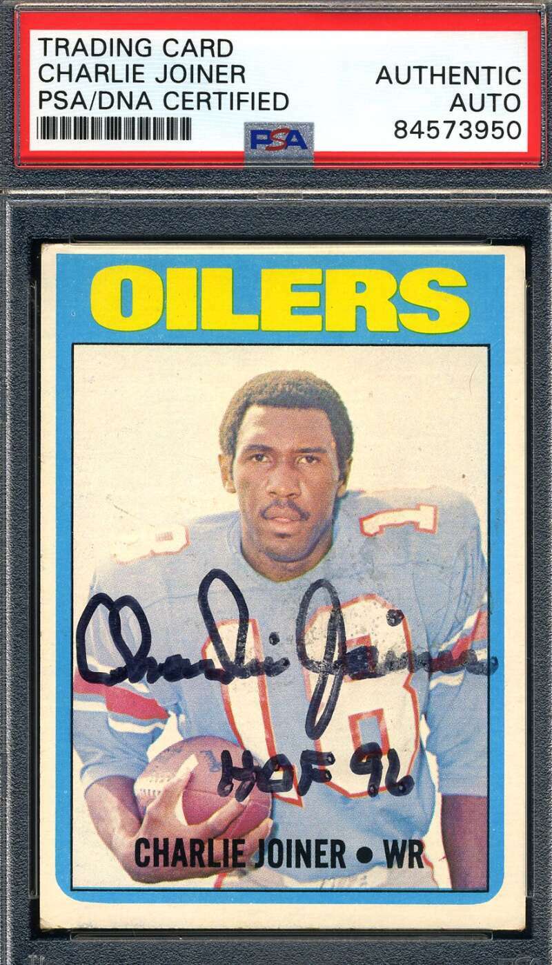 Charlie Joiner PSA DNA Coa Signed 1972 Topps Rookie Autograph