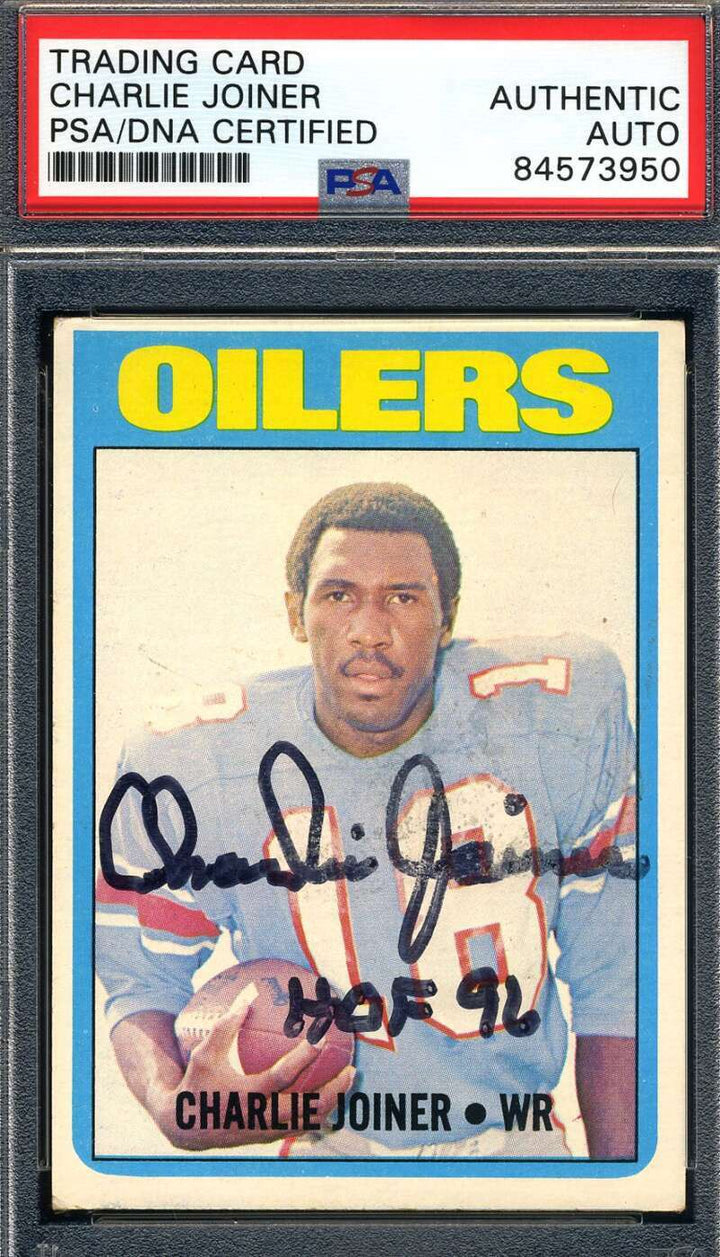 Charlie Joiner PSA DNA Coa Signed 1972 Topps Rookie Autograph