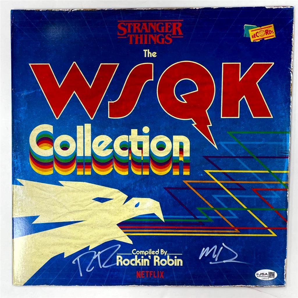 Ross & Matt Duffer signed Stranger Things WSQK Record Vinyl Cover auto (A) ~ JSA