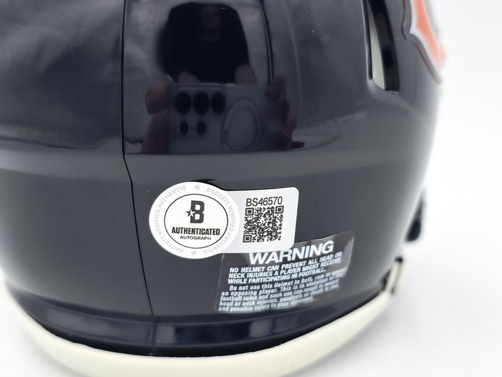 Devin Hester Signed Chicago Bears Blue Speed Mini Helmet Beckett Witness