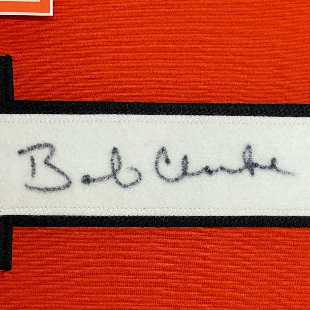 FRAMED Signed BOBBY BOB CLARKE 35x39 Philly Orange Jersey JSA COA