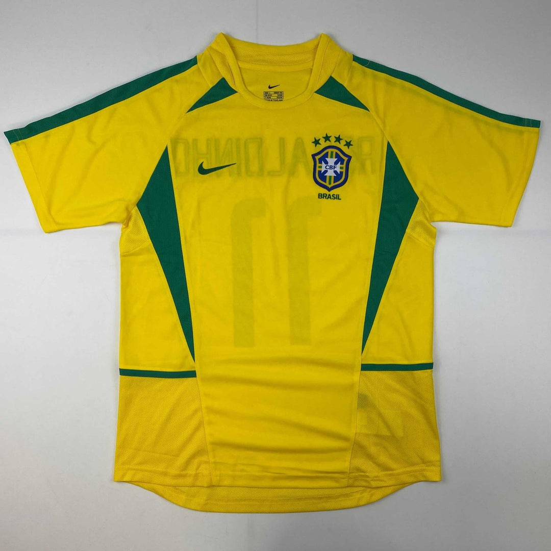 Autographed/Signed Ronaldinho Brazil Yellow Futbol Jersey Beckett BAS COA
