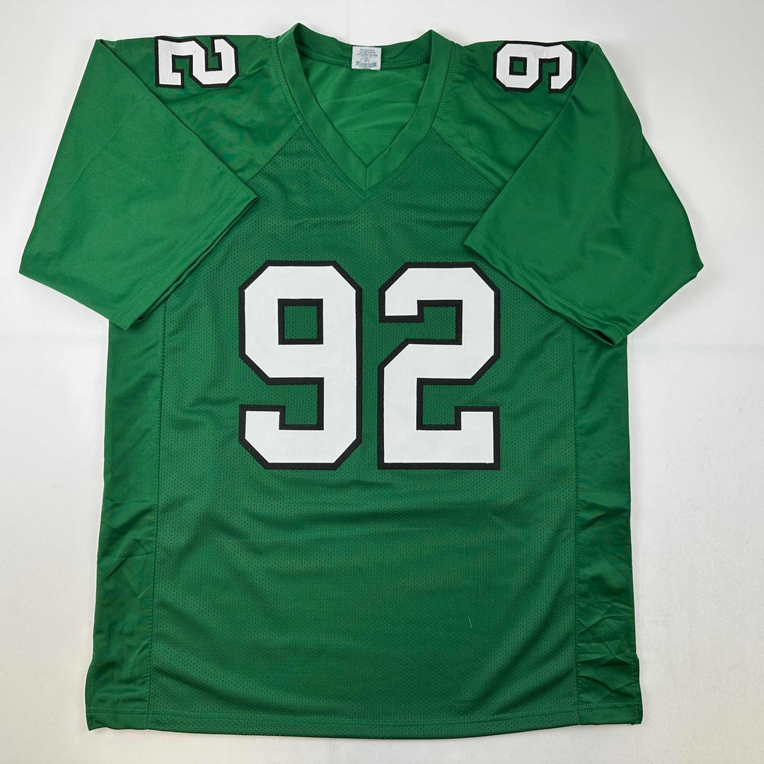 Facsimile Autographed Reggie White Philadelphia Kelly Green Reprint Jersey XL