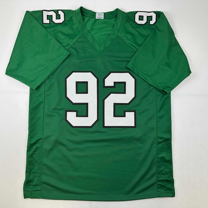 Facsimile Autographed Reggie White Philadelphia Kelly Green Reprint Jersey XL