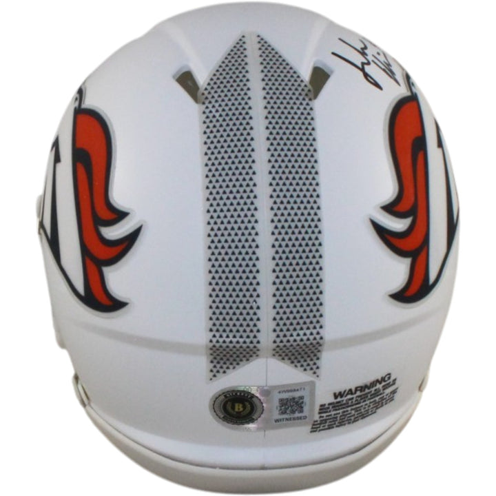 Jonah Elliss Autographed Denver Broncos 24 Alt Mini Helmet Beckett WIT 58285