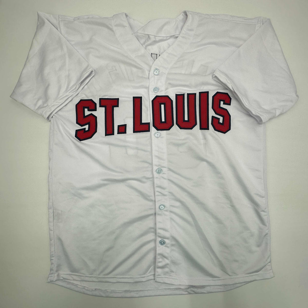 Facsimile Autographed Adam Wainwright St. Louis White Reprint Jersey Men's XL