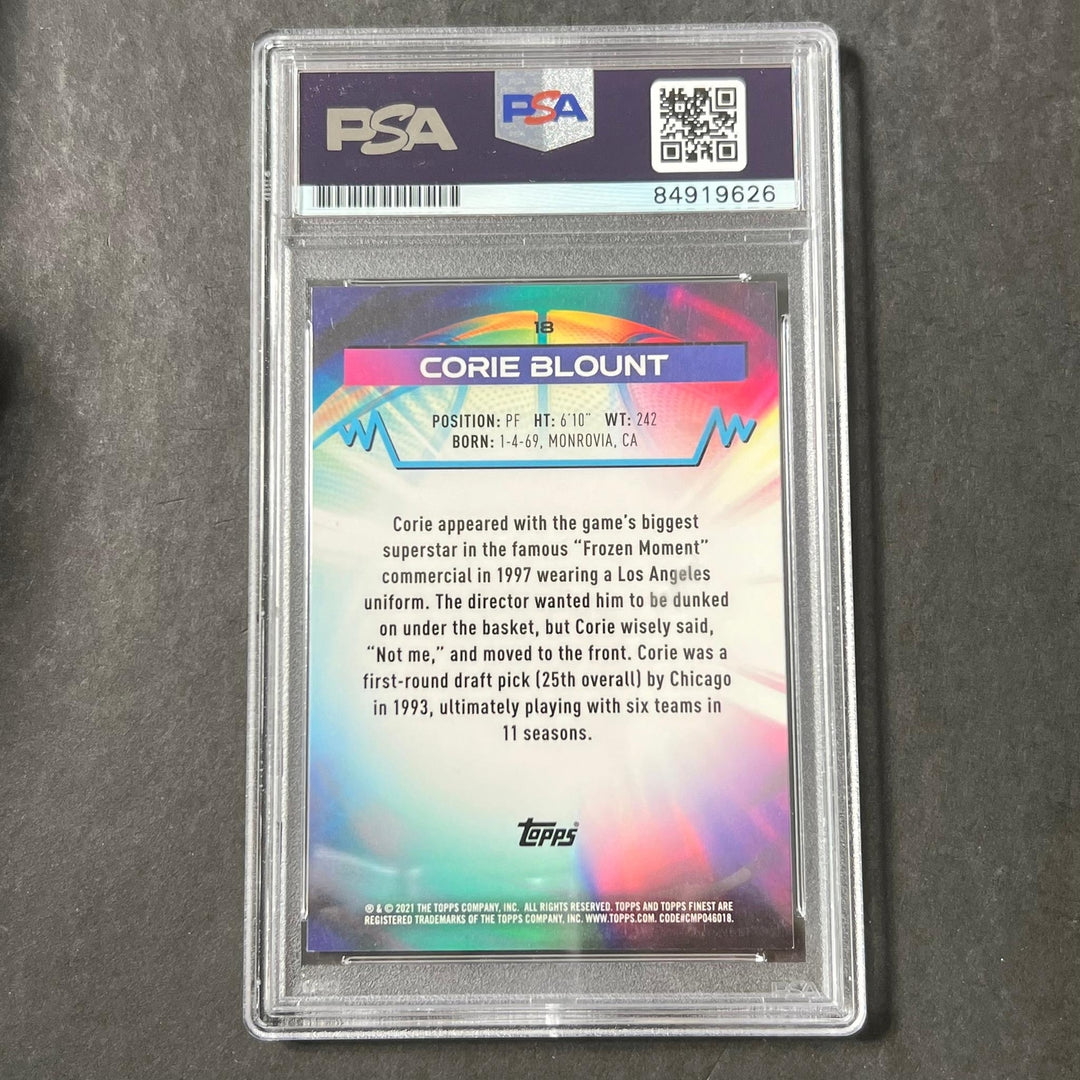 2021 Topps Finest #18 Corie Blount Signed Card AUTO PSA Slabbed Bulls