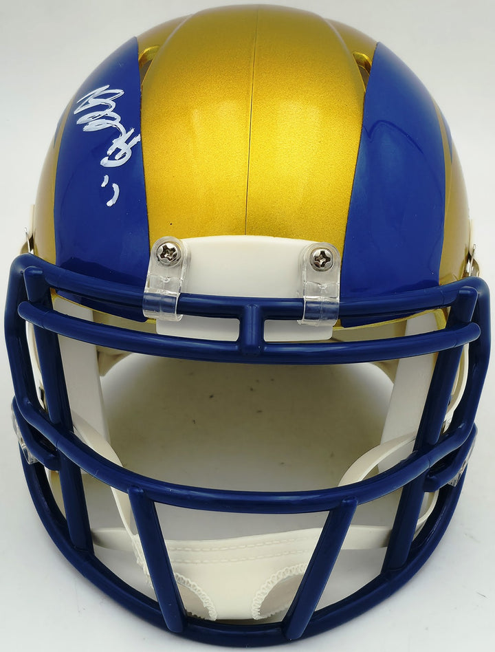 Davante Adams Signed Los Angeles Rams Flash Yellow Speed Mini Helmet Beckett BAS