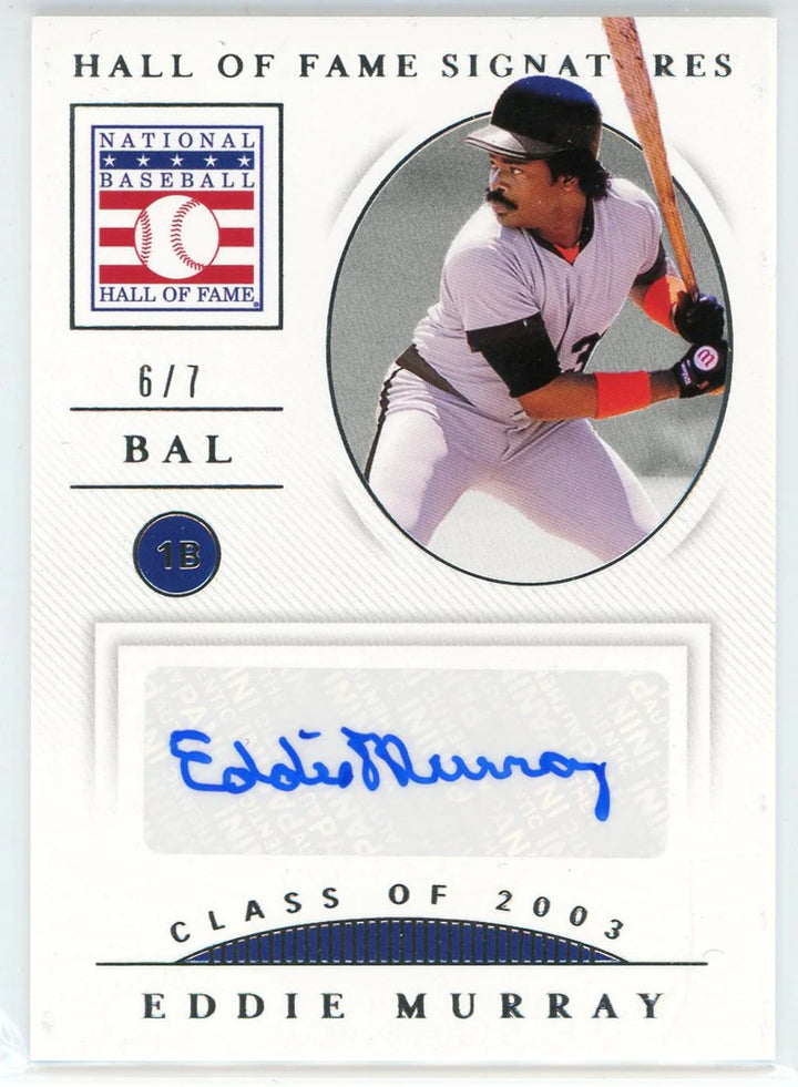 Eddie Murray Autographed 2021 Panini National Treasures Class of 2003 Card #HOFS