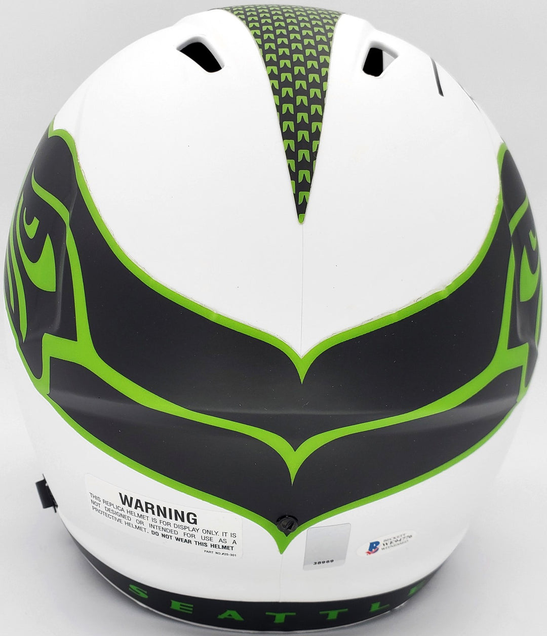 Russell Wilson Auto Seahawks White Lunar Eclipse Full Size Speed Replica Helmet