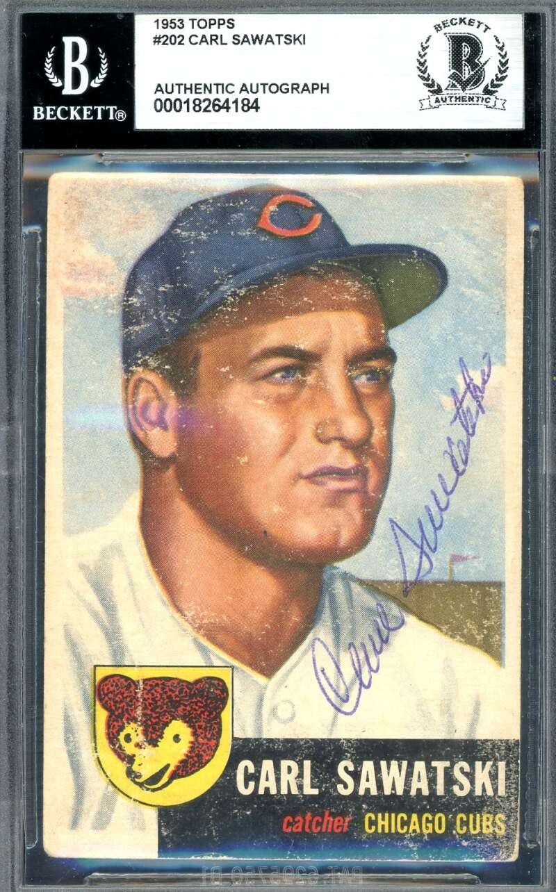 Carl Sawatski Beckett BAS Signed 1953 Topps Autograph