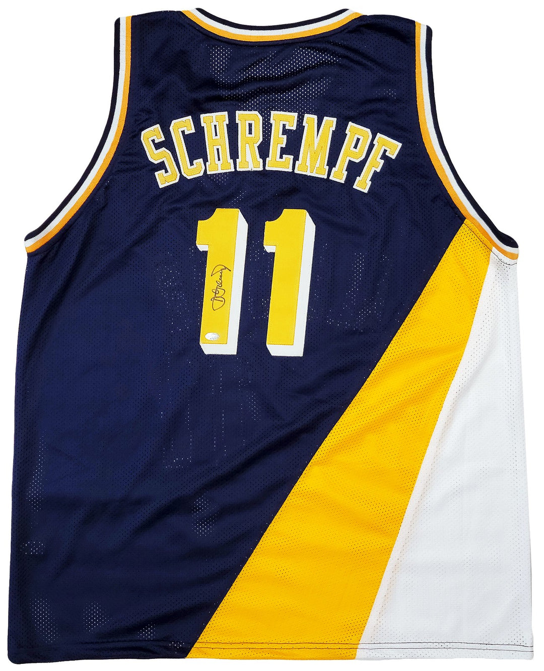 Indiana Pacers Detlef Schrempf Autographed Signed Blue Jersey MCS Holo