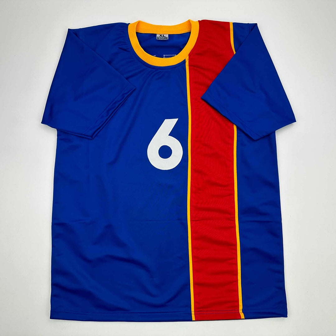 Facsimile Autographed Brett Goldstein Roy Kent Ted Lasso Blue Reprint Jersey XL