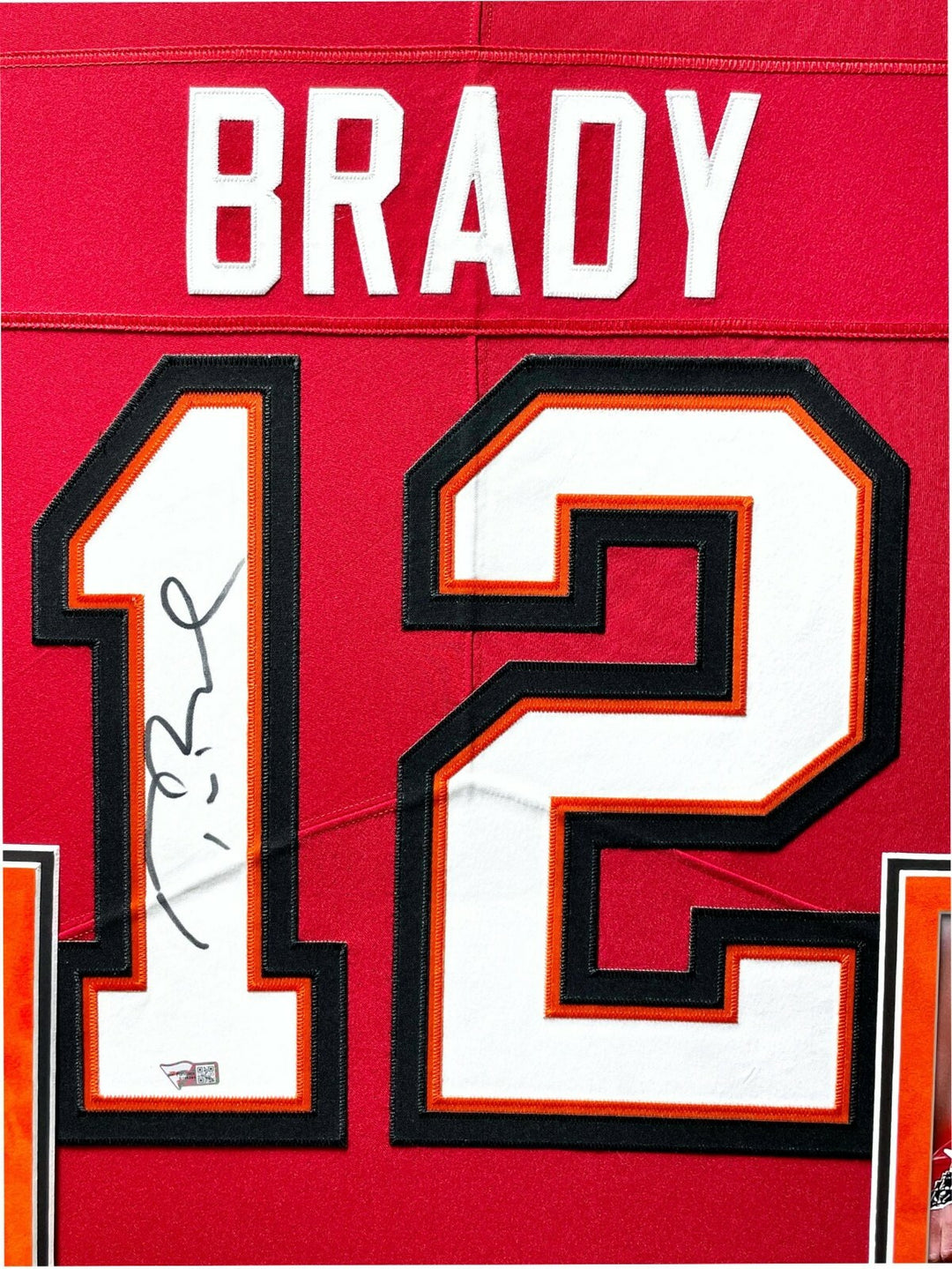 Tom Brady Autographed Tampa Bay Buccaneers Framed Jersey Red COA Fanatics Signed