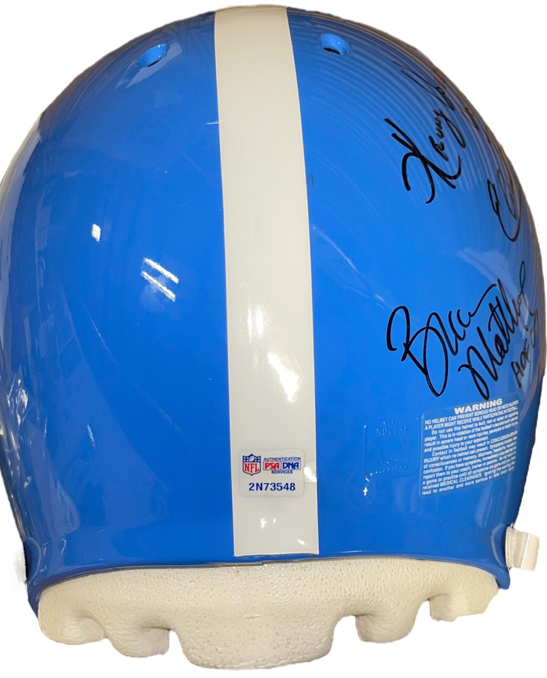 Houston Oilers signed OFC Riddell NFL TB Helmet 8 Legends sigs Campbell/Moon PSA