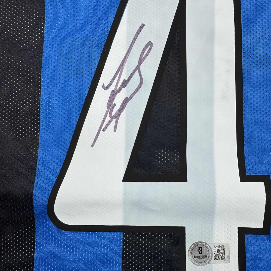 Framed Autographed/Signed Javier Zanetti 35x39 Inter Milan Jersey Beckett COA