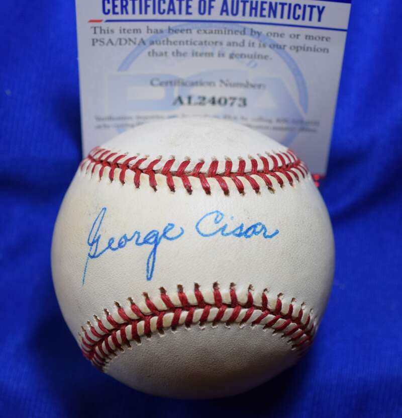 George Cisar PSA DNA Coa Autograph National League ONL Signed Baseball