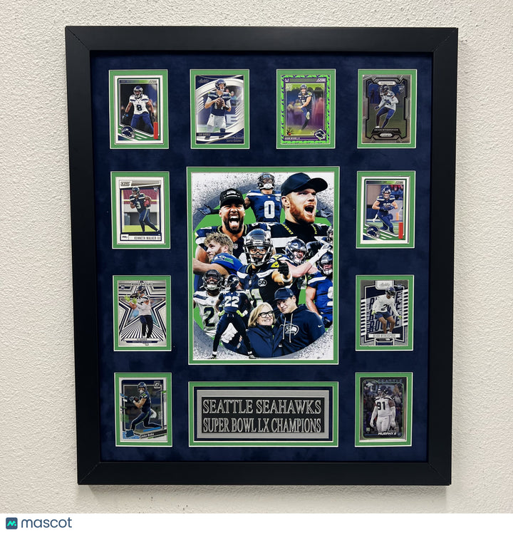 Seattle Seahawks Super Bowl LX Champion 10-Card Custom Display Frame