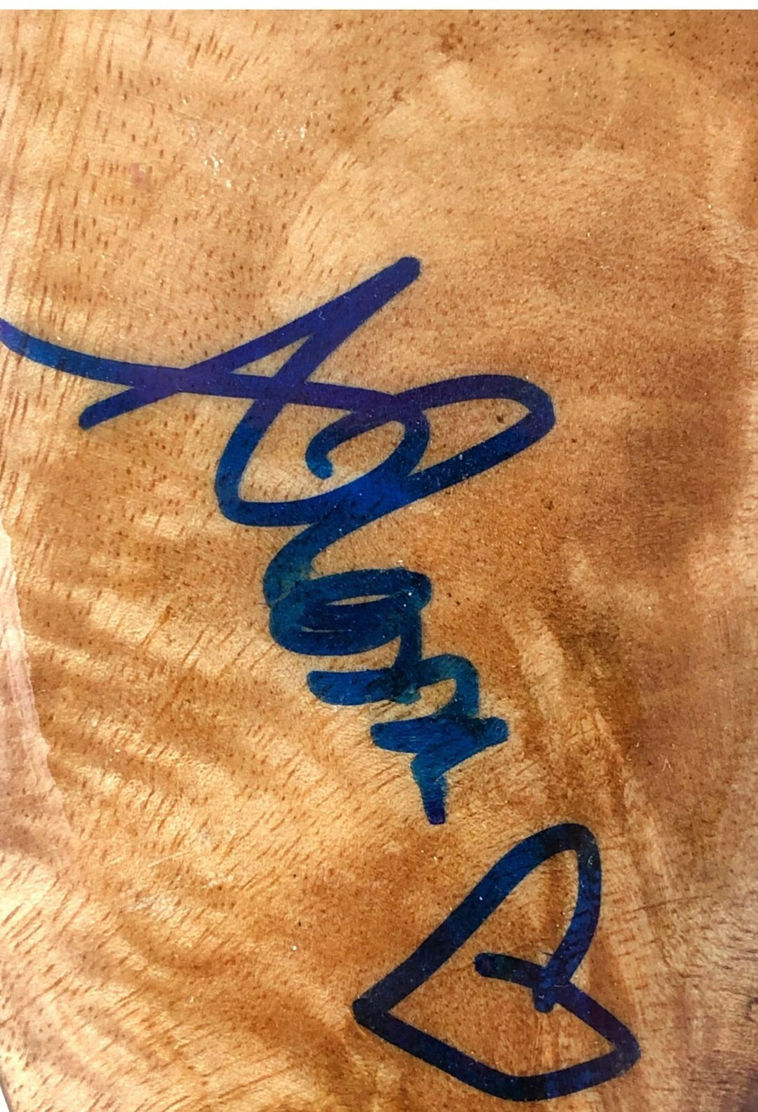 Alessa Quizon Hand Signed Wooden Mini Surf Board W/Stand   JSA COA Autographed