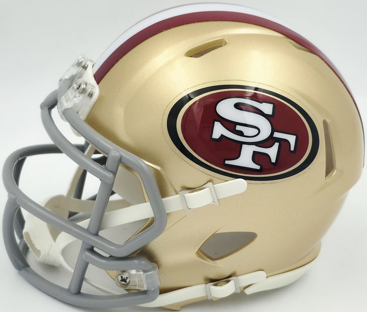 Isaac Guerendo Signed San Francisco 49ers Gold Speed Mini Helmet Beckett Witness