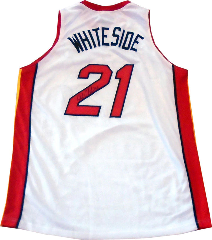 Hassan Whiteside Autographed Miami Heat White Jersey