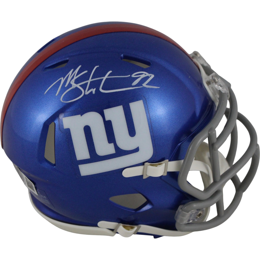 Michael Strahan Autographed New York Giants Speed Mini Helmet Beckett 49863