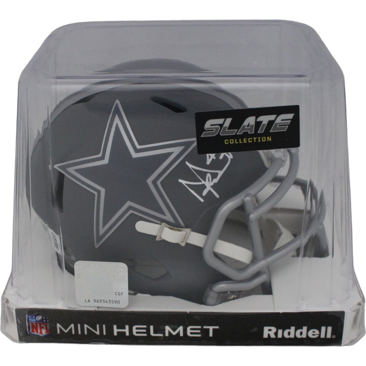 Dak Prescott Autographed Dallas Cowboys Slate Mini Helmet Beckett 47383