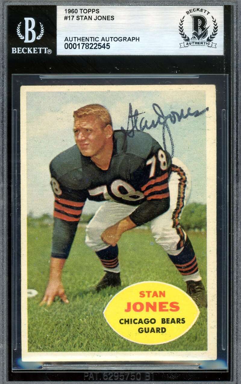 Stan Jones Beckett BAS Signed 1960 Topps Autograph
