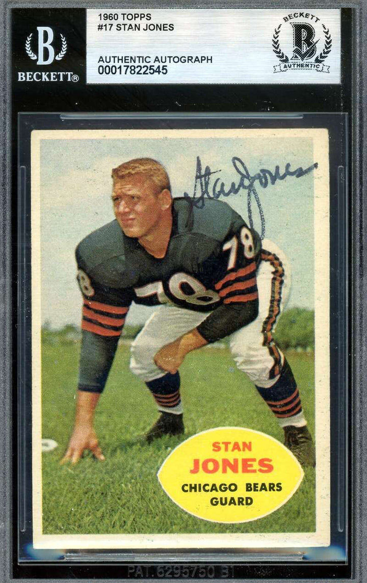Stan Jones Beckett BAS Signed 1960 Topps Autograph
