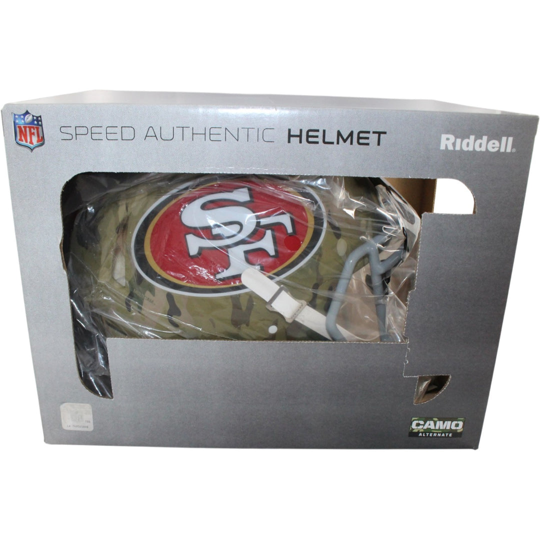San Francisco 49ers Full Size Authentic Camo Helmet Riddell New In Box 26446