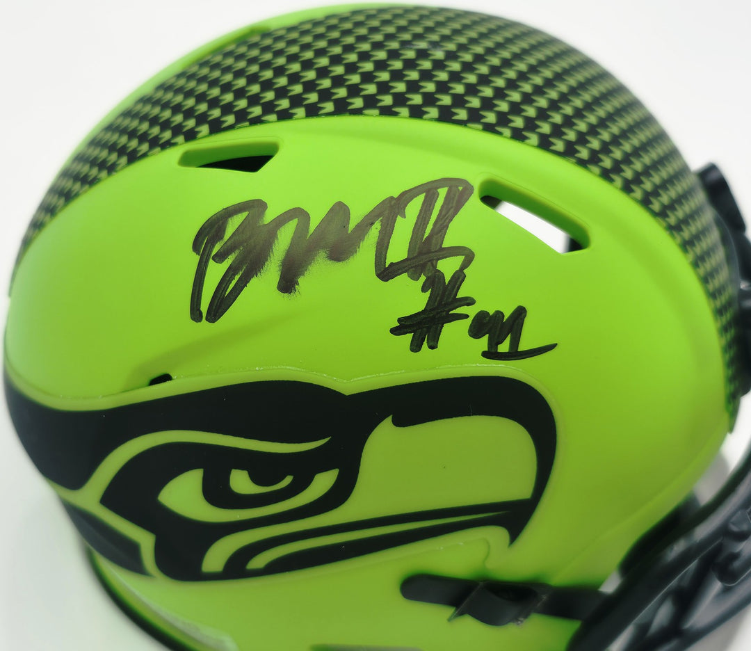 Byron Murphy II Signed Seahawks Rave Green Speed Mini Helmet (Smudged) MCS Holo