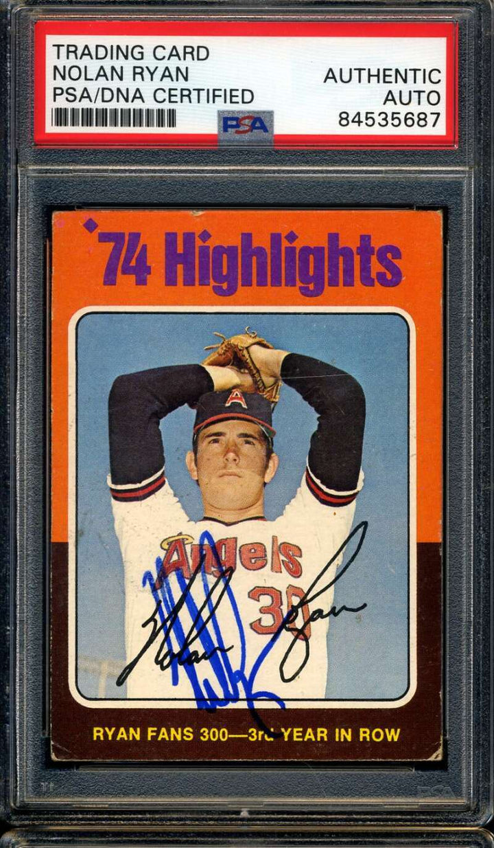 Nolan Ryan PSA DNA Cert Signed 1975 Topps Autograph