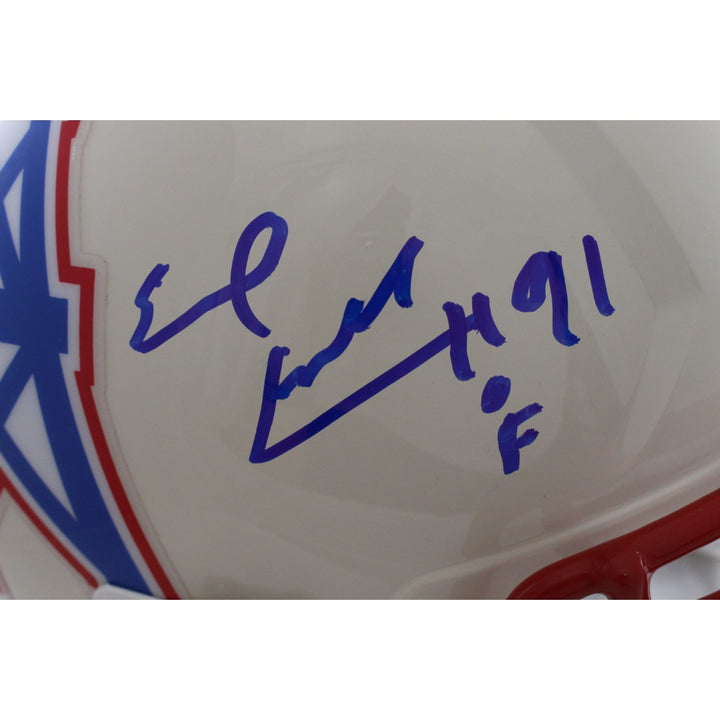 Earl Campbell Signed Tennessee Titans F/S Retro Helmet Beckett Witness 56951