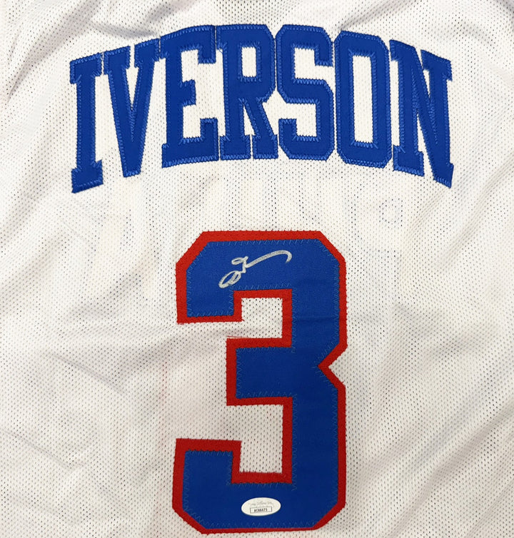 Allen Iverson Signed 76ers White Custom Jersey JSA