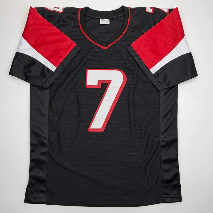 Autographed/Signed MICHAEL MIKE VICK Atlanta Black Football Jersey PSA/DNA COA