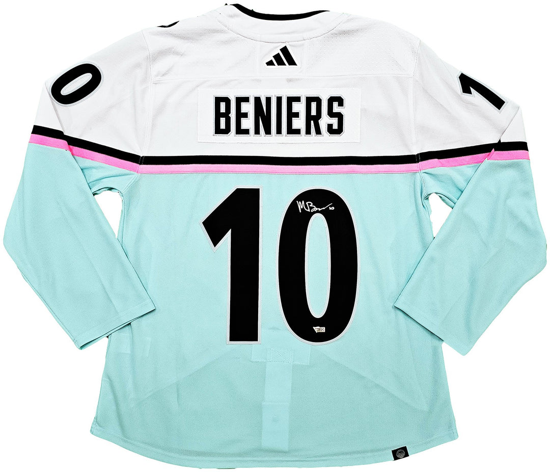 Seattle Kraken Matty Beniers Signed White Adidas 2023 ASG Jersey Size 54