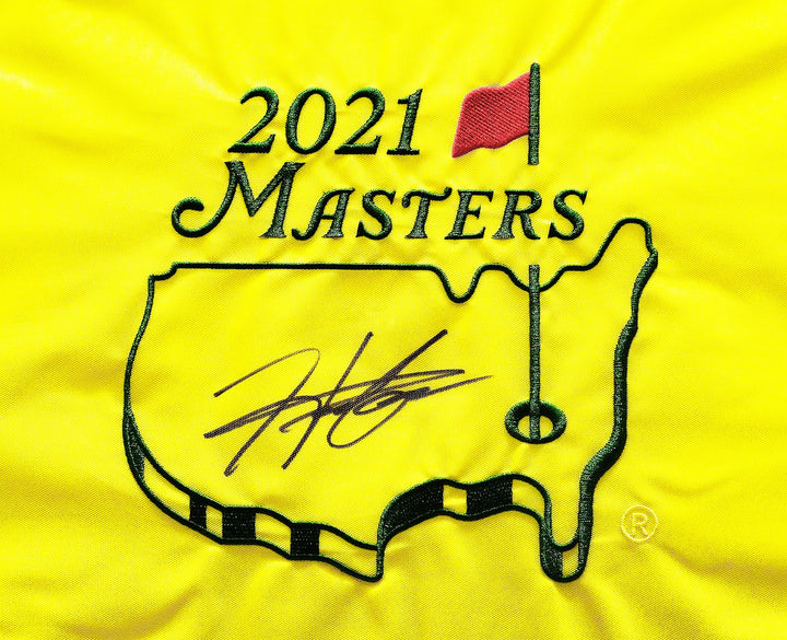 Hideki Matsuyama Signed Framed 2021 Masters Golf Pin Flag Winner Beckett BAS QR
