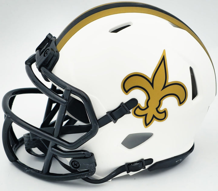 Alvin Kamara Signed Saints Lunar Eclipse White Speed Mini Helmet Beckett Wit