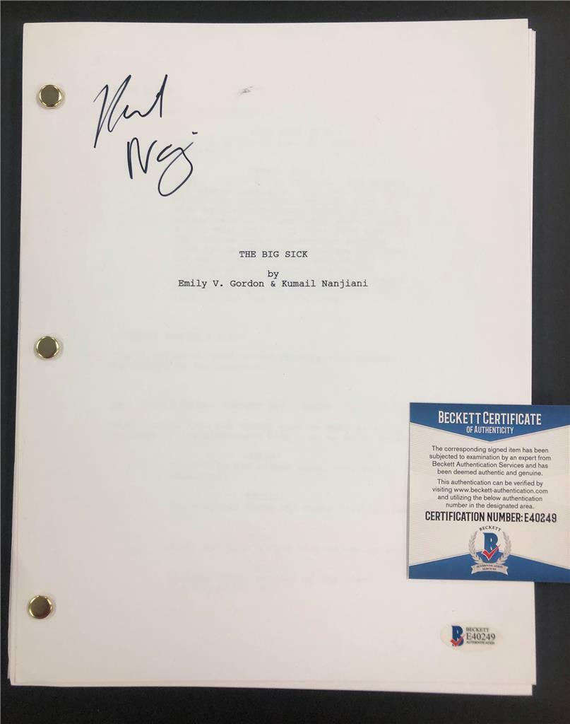 KUMAIL NANJIANI autograph signed THE BIG SICK Movie Script (B) ~ Beckett BAS COA
