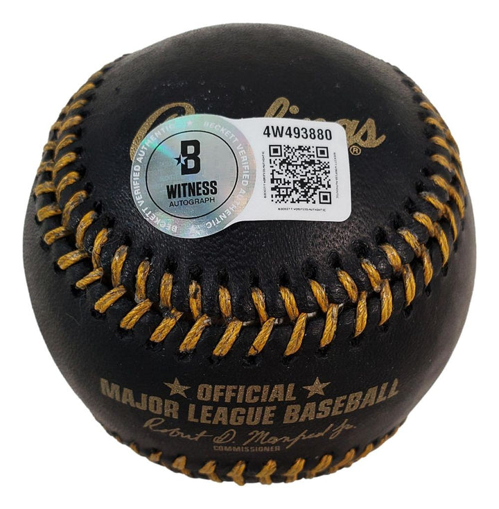 Alex Bregman Chicago Cubs Signed Rawlings Black Leather Baseball BAS