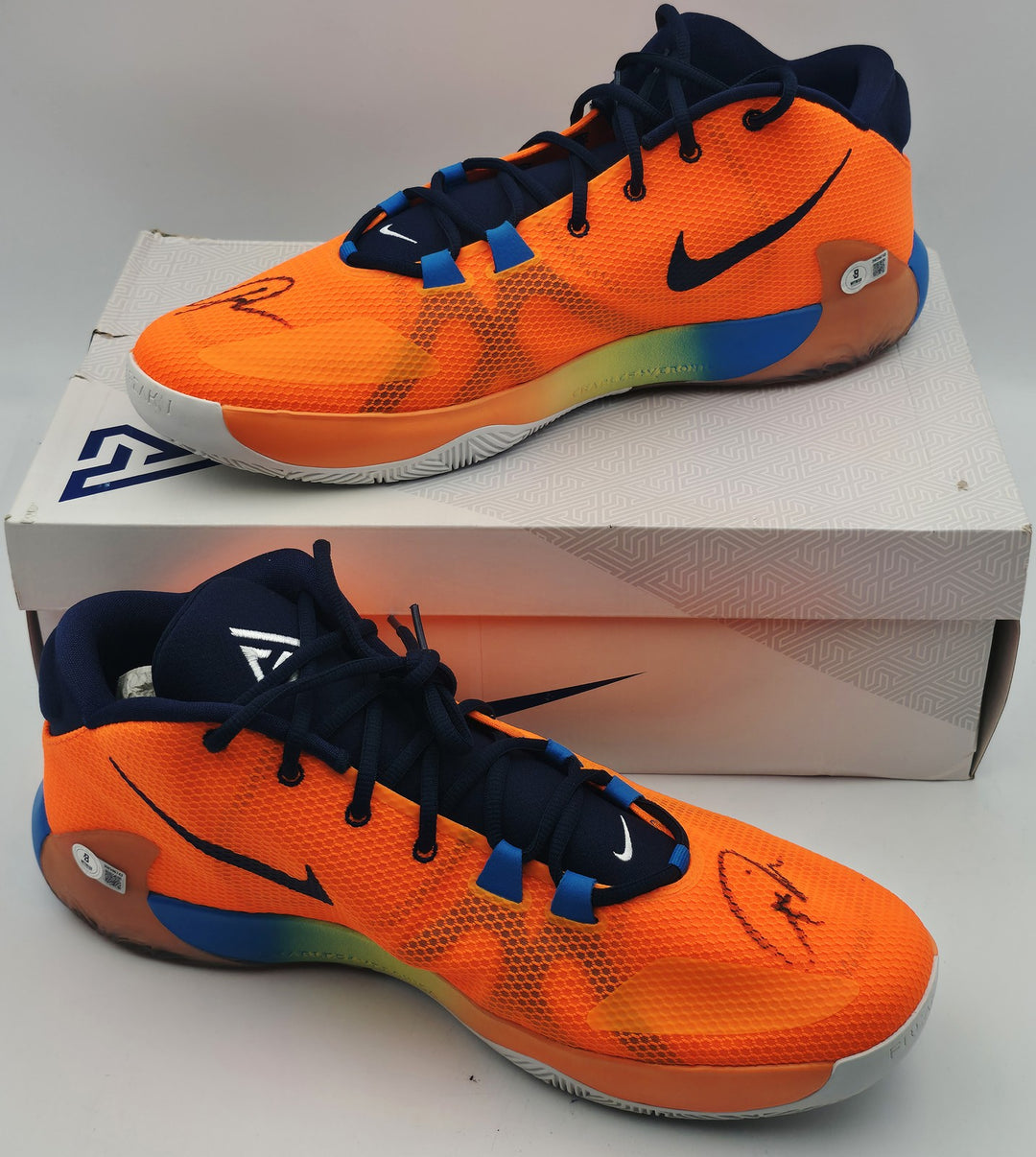 Giannis Auto 2019 (PE) Promo Nike Zoom Freak 1 Game Shoes Bucks Size 17 Beckett