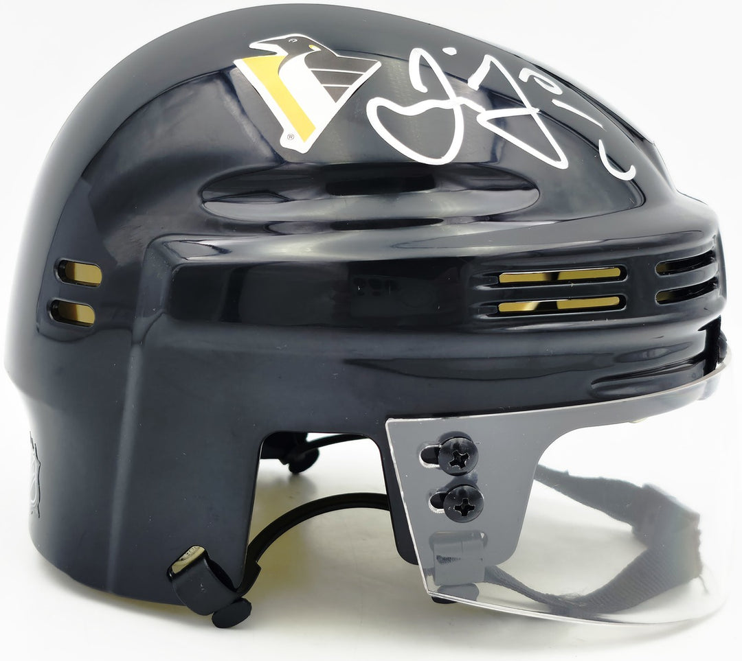 Jaromir Jagr Signed Pittsburgh Penguins Black Mini Helmet JSA Witness