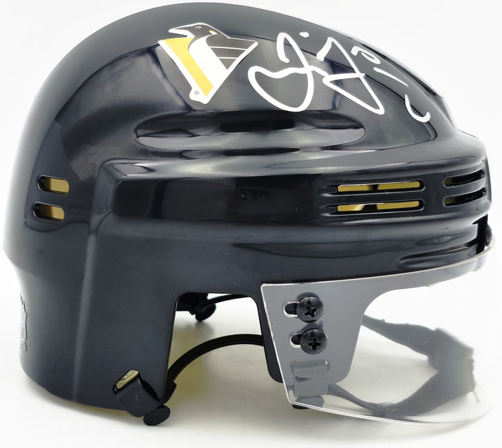 Jaromir Jagr Signed Pittsburgh Penguins Black Mini Helmet JSA Witness