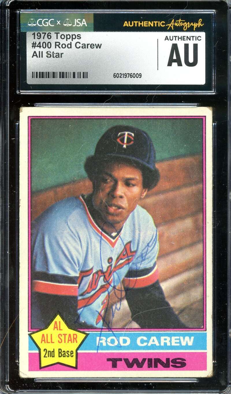 Rod Carew JSA CGC Vintage Signed 1976 Topps All Star Autograph