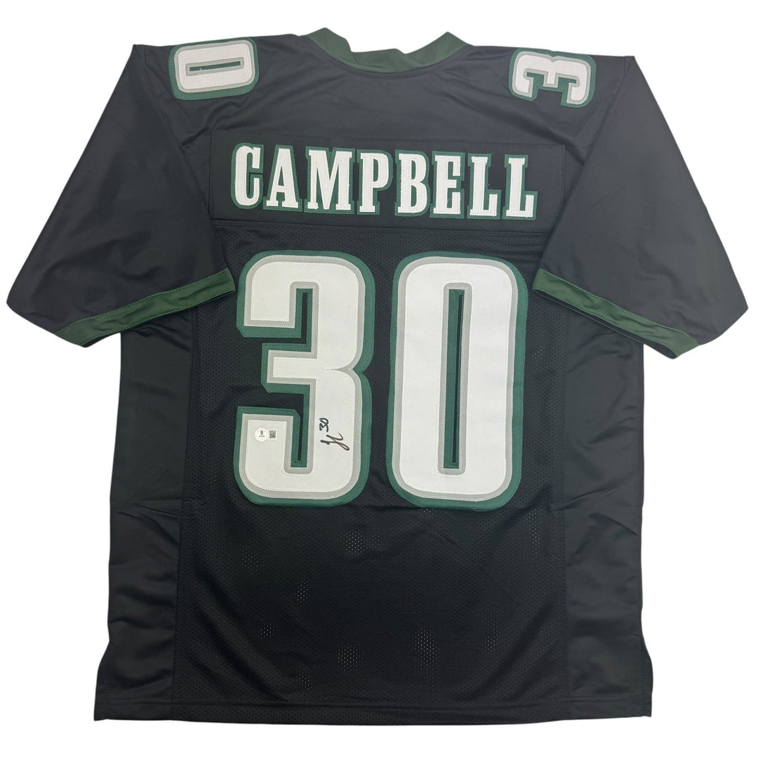 Autographed/Signed Jihaad Campbell Philadelphia Black Football Jersey BAS COA
