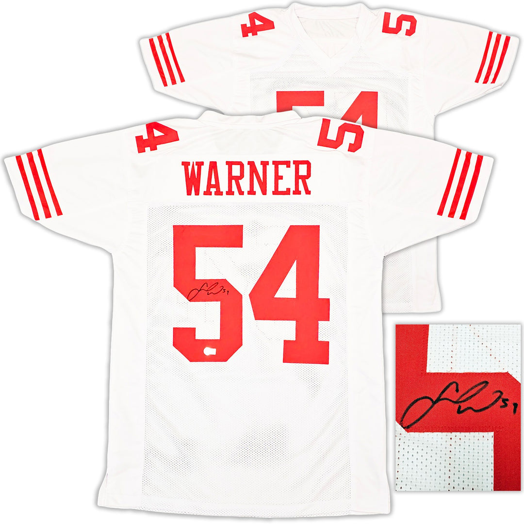 San Francisco 49ers Fred Warner Signed White Jersey Beckett Witness