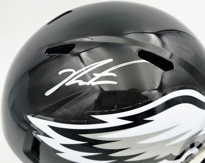 Jalen Carter Signed Eagles Black 2022 Alt Full Size Speed Helmet JSA
