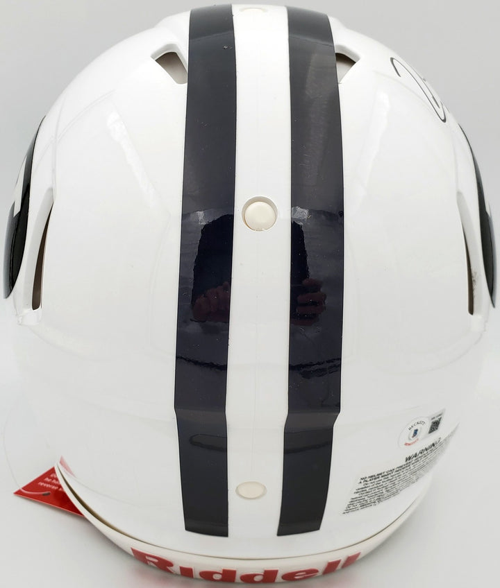 Zach Wilson Signed BYU Cougars White Full Size Authentic Speed Helmet Beckett QR