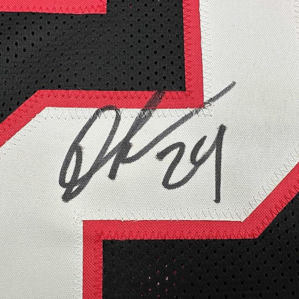 Framed Autographed/Signed Devonta Freeman 35x39 Atlanta Black Jersey Beckett COA